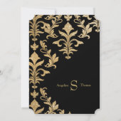 Offset moderne Mariage damassé Invitations Faux Go (Dos)