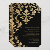 Offset moderne Mariage damassé Invitations Faux Go (Devant / Derrière)