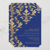 Offset moderne Mariage damassé Invitations Faux Go (Devant / Derrière)