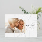 Offset overlay | Moderne horizontale foto om de Folie Uitnodiging (Staand Voorkant)