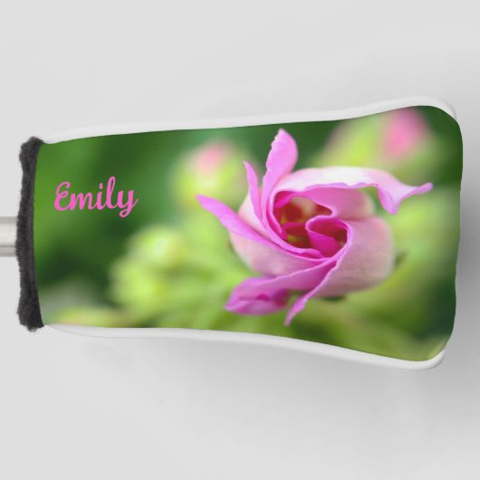 Offset Pink Bud gepersonaliseerde putter Hoesje Golfheadcover (Voorkant)
