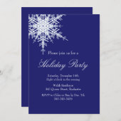 Offset Snowy Snowflake Invitation de vacances (Devant / Derrière)