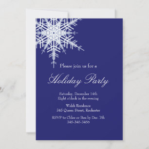 Offset Snowy Snowflake Invitation de vacances
