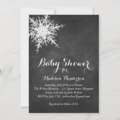 Offset White Snowflake Baby shower Uitnodigen op k Kaart (Voorkant)