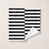 Offset zwarte en witte stripset handdoekset bad handdoek (Wasdoekje)