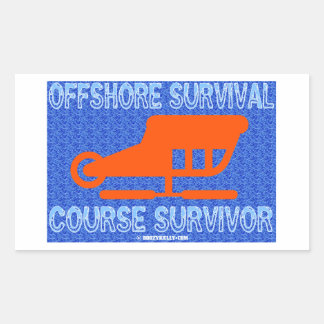 Offshore overlevingscursus overlevende, olie, gas, rechthoekige sticker