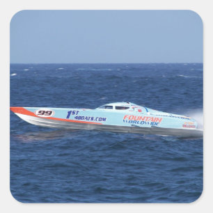 Offshore Powerboat Racer Vierkante Sticker