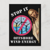 Offshore windenergie Stop het Jezus Briefkaart (Voorkant)