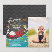 Ofish-al Fishing Invitation Anniversaire Le grand (Devant / Derrière)