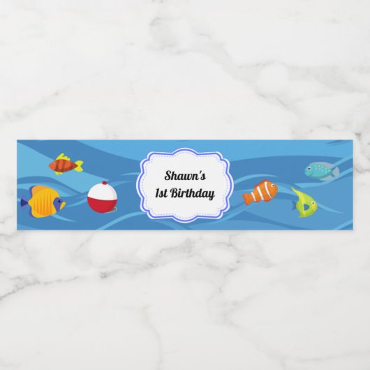 O'fish Un Étiquette de bouteille d'eau d'une fête (Étiquettes simples)