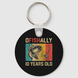 Ofishally 10 Jaar Oud Grappige Visserij Verjaardag Sleutelhanger
