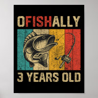 Ofishally 3 Jaar Oud Grappige Visserij Verjaardag