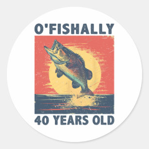 Ofishally 40 jaar oud 1985 vissen visser 40e ronde sticker