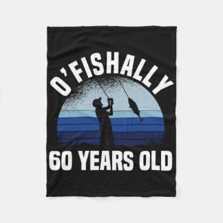 Ofishally 60 Jaar Oude Visser 60e Verjaardag Vis Fleece Deken