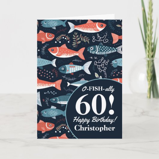 Ofishally 60 visser verjaardag kaart (Voorkant)