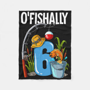O'fishally 6 jaar oud 6de verjaardag vissen  fleece deken