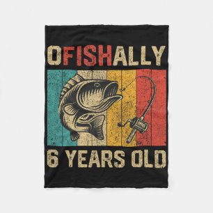 Ofishally 6 Jaar Oud Grappige Vissende Verjaardag Fleece Deken