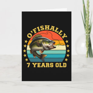 Ofishally 7 Jaar Oud Vissen Retro Verjaardag Vis Kaart