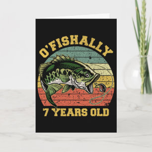 O'fishally 7 jaar vis verjaardag thema deel kaart