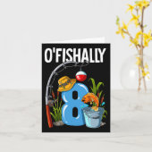 O'fishally 8 jaar oud 8e verjaardag vissen kaart (Gele Bloem)
