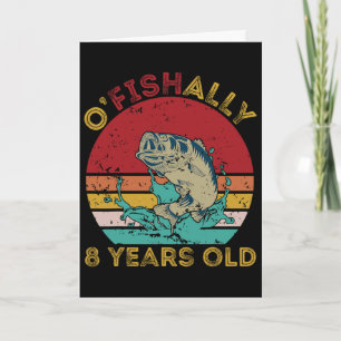 Ofishally 8 Jaar Oud Grappige Visvangst Verjaardag Kaart