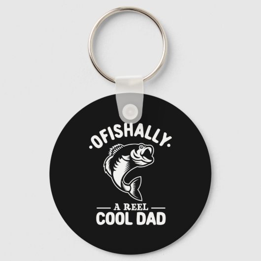 Ofishally A Reel Cool Dad Funny Fishing Lover  Sleutelhanger (Voorkant)