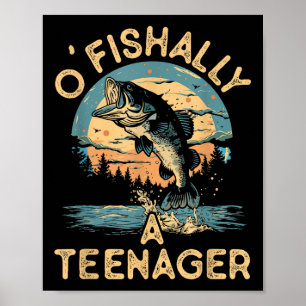 Ofishally Een Tiener Grappige Vissen Tieners Jonge Poster