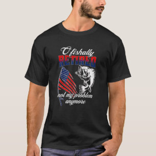 Ofishally Gepensioneerd Met Hengel En Amerikaanse T-shirt