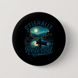 O'fishally met pensioen 2024 Visgrappen Vissers Ge Ronde Button 5,7 Cm
