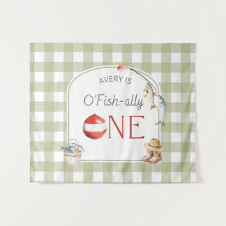 Ofishally One Birthday Personalized Banner  Wandkleed