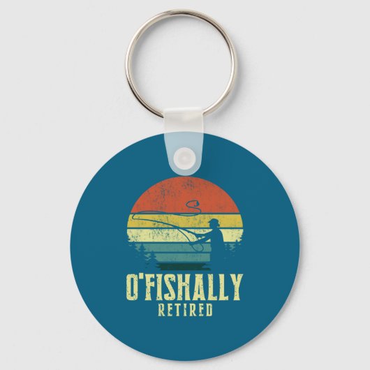 Ofishally Retired Funny Fishing Retirement  Sleutelhanger (Voorkant)