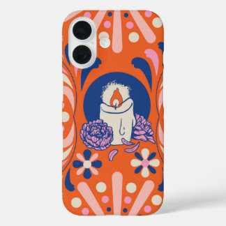 Ofrenda Glow – Día de Muertos kaars iPhone 16 Hoesje