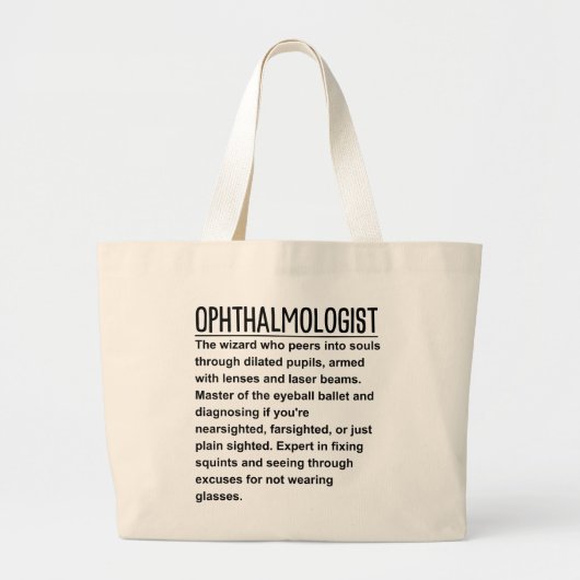 Oftalmoloog Grote Tote Bag (Voorkant)