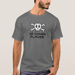 OG Conga Player Skull en Cross Bone Word Design T-shirt