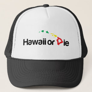 OG Hawaii of Die Logo - Rasta Colors Trucker Pet