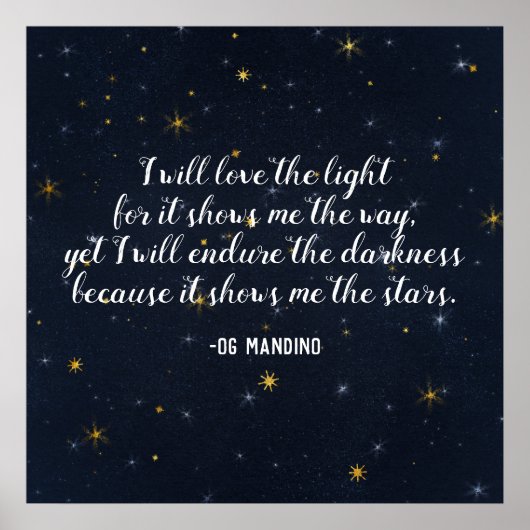 Og Mandino Stars Quote Celestial Poster (Voorkant)