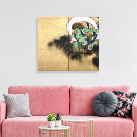 Ogata Kōrin Wind God Canvas Afdruk (Insitu (Woonkamer))