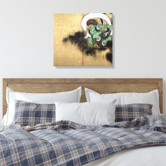 Ogata Kōrin Wind God Canvas Afdruk (Insitu (Slaapkamer))