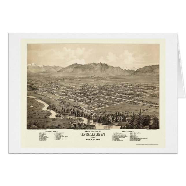 Ogden, carte panoramique d'UT - 1875 (Devant horizontal)