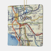 Ogden UT  kaart Keramisch Ornament (Links)