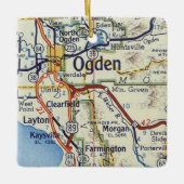 Ogden UT  kaart Keramisch Ornament (Voorkant)