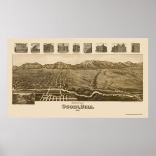 Ogden, UT Panorama - 1890 Poster