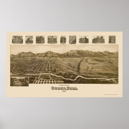 Ogden, UT Panorama - 1890 Poster (Voorkant)