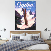 Ogden, Utah skiposter Canvas Afdruk (Insitu (Slaapkamer))