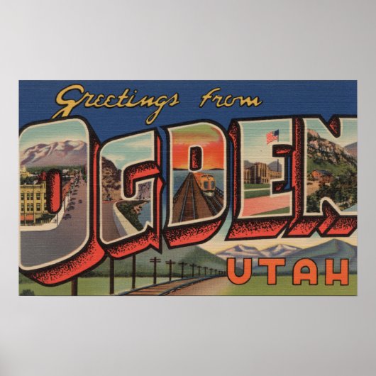 Ogden, Utah (Spoorweg) - Grote letterscènes Poster (Voorkant)