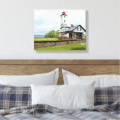 Ogdensburg Harbor Lighthouse, NY Wrapped Canvas Afdruk (Insitu (Slaapkamer))
