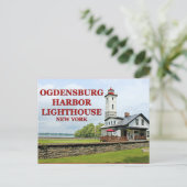 Ogdensburg Harbour Lighthouse, Briefkaart van New  (Staand voorkant)