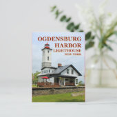 Ogdensburg Harbour Lighthouse, Briefkaart van New (Staand voorkant)