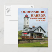 Ogdensburg Harbour Lighthouse, Briefkaart van New (Voorkant / Achterkant)