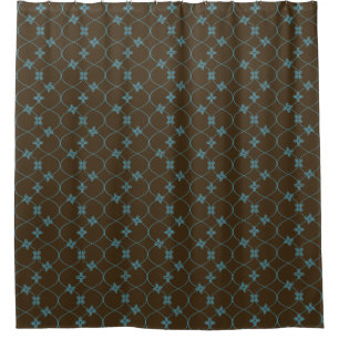 Ogee Flower Trellis brown Douchegordijn